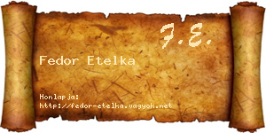 Fedor Etelka névjegykártya