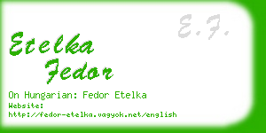 etelka fedor business card